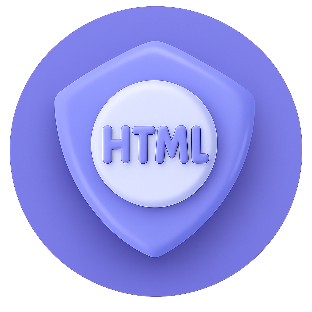 HTML language icon used in frontend development by Techzex