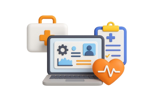 Healthcare software development illustration by Techzex