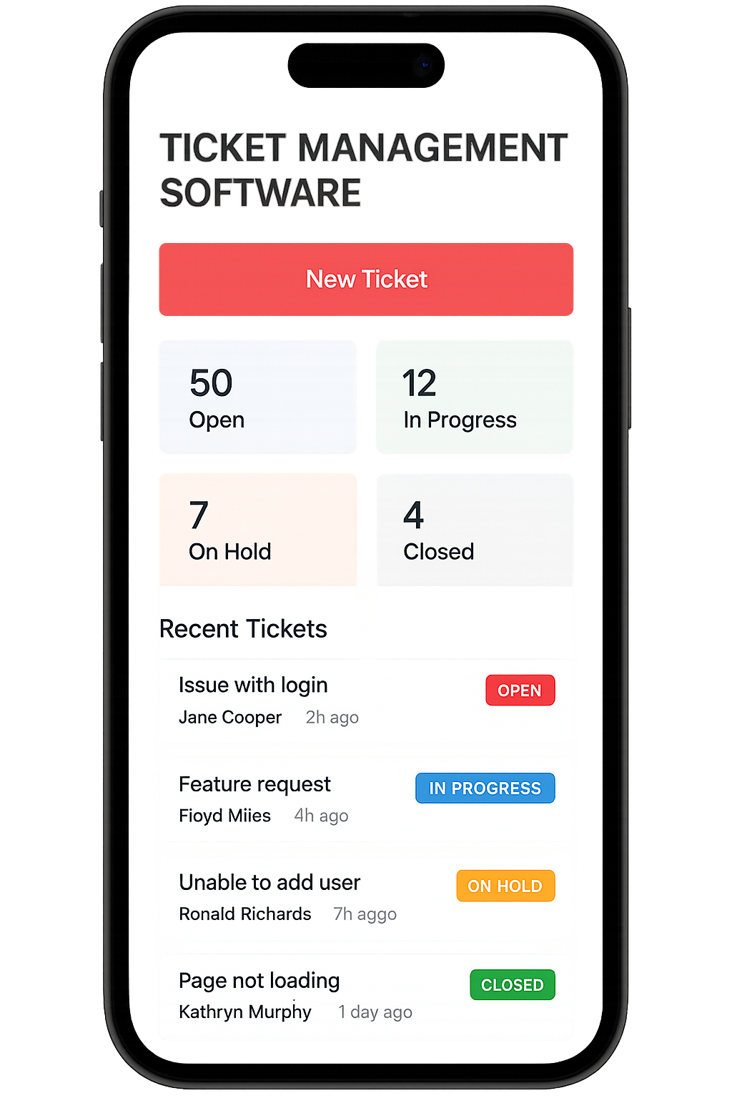 Customer Inquiry and Ticket Support SPA interface