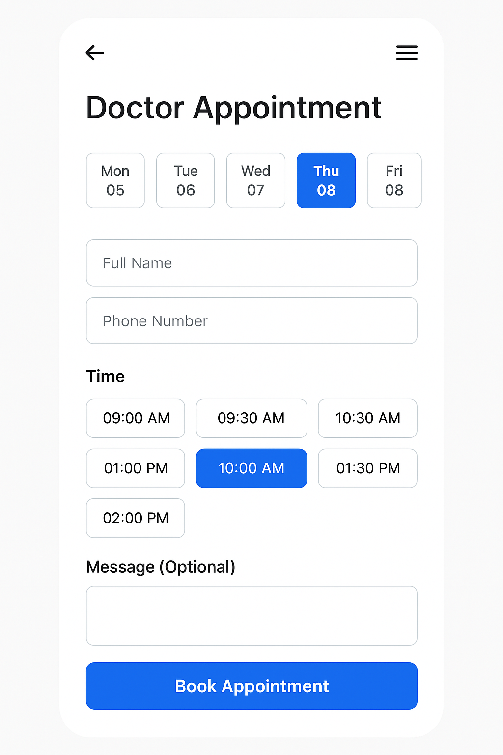 Appointment Booking Demo - Calendar Integration