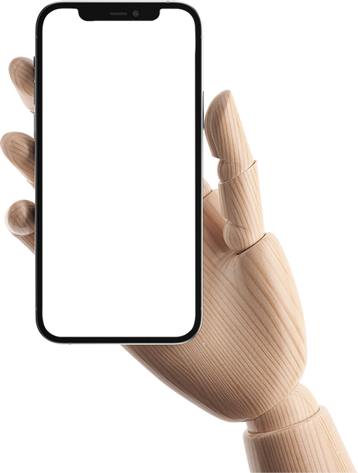 Mobile device hand illustration